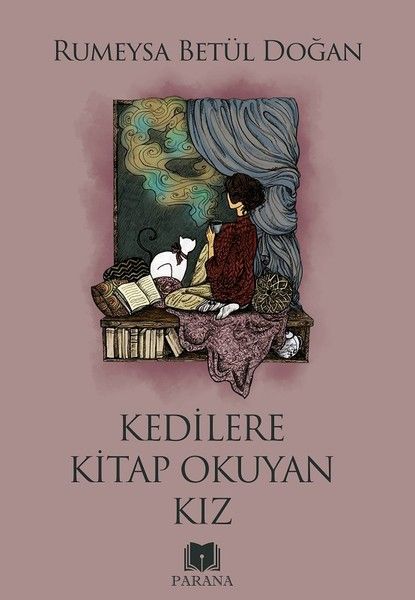 Kedilere Kitap Okuyan Kız-zoom-