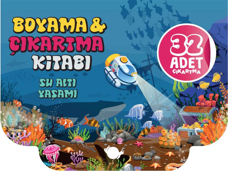 Su Altı Yaşamı - Boyama ve Çıkartma Kitabı-zoom-