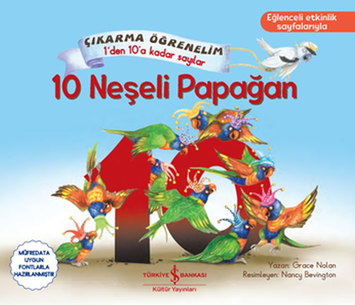 10 Neşeli Papağan - Çıkartma Öğrenelim 1'den 10'a Kadar Sayılar-zoom-