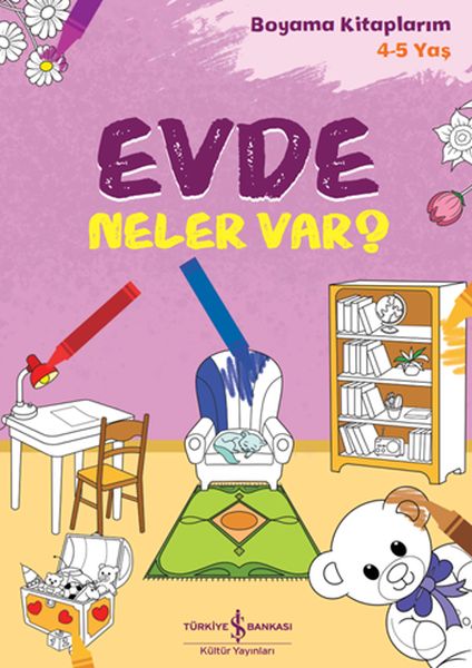 Evde Neler Var? - Boyama Kitaplarım 4-5 Yaş-zoom-