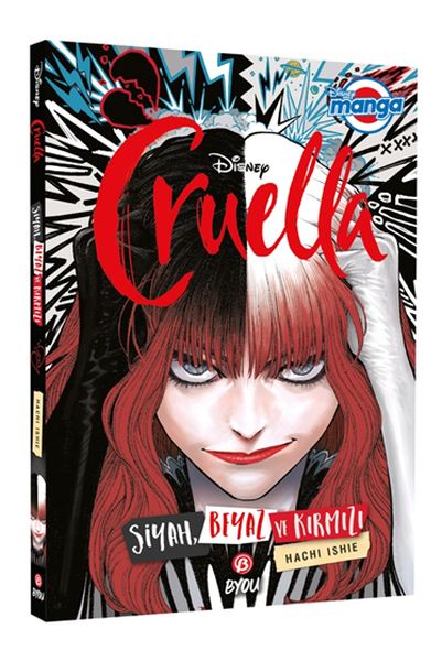 Dısney Manga Cruella Siyah Beyaz ve Kırmızı-zoom-