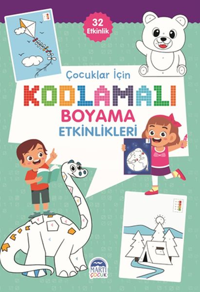 Çocuklar İçin Kodlamalı Boyama Etkinlikleri - Yeşil - 32 Etkinlik-zoom-