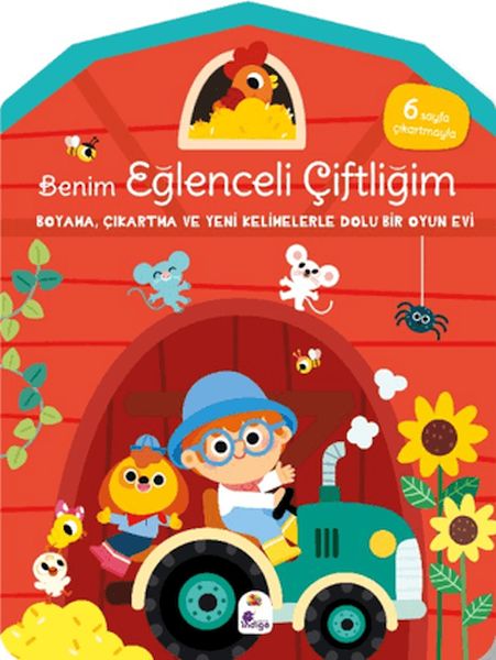 Benim Eğlenceli Çiftliğim-Boyama,Çıkartma ve Yeni Kelimelerle Dolu Bir Oyun Evi(6 Sayfa Çıkartma)-zoom-