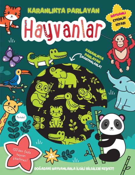 Karanlıkta Parlayan Kitaplar - Hayvanlar (Parlayan Çıkartmalar)