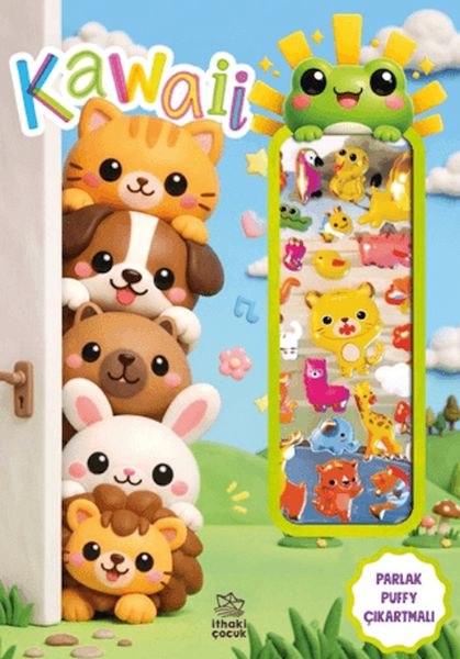 Kawaii - Puffy Parlak Çıkartmalı Boyama Kitabı