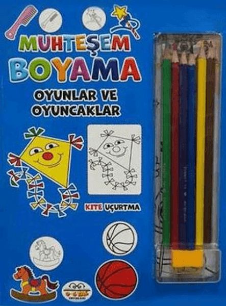 Muhteşem Boyama - Oyunlar ve Oyuncaklar + 6lı Boya Kalemi-zoom-