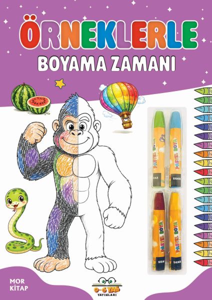 Örneklerle Boyama Zamanı - Mor Kitap-zoom-