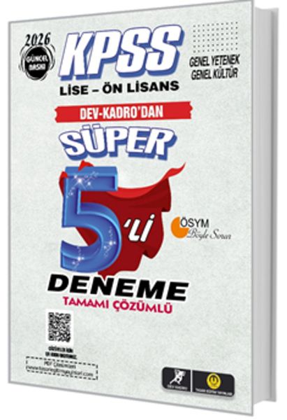 Tasarı KPSS Lise-Önlisans Süper 5li Deneme-zoom-