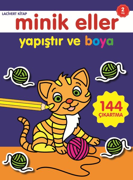 Minik Eller Yapıştır Ve Boya - Lacivert Kitap-zoom-
