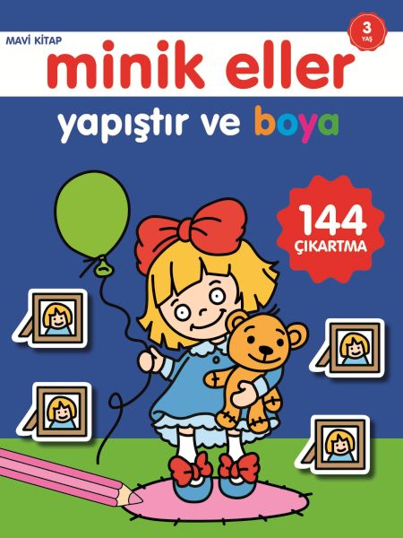 Minik Eller Yapıştır Ve Boya - Mavi Kitap-zoom-
