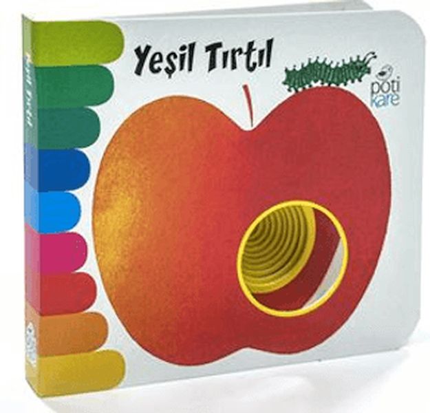 Mini Delikli Kitaplar Serisi - Yeşil Tırtıl-zoom-