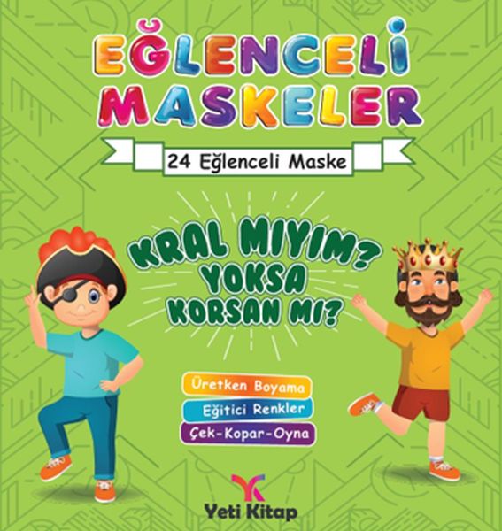 Eğlenceli maskeler kral mıyım yoksa korsan mı?-zoom-