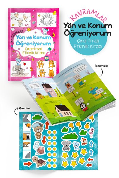 Kavramlar – Yön ve Konum Öğreniyorum – Çıkartmalı Etkinlik Kitabı - 3 Yaş +-zoom-