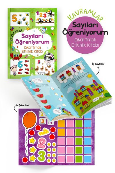 Kavramlar – Sayıları Öğreniyorum – Çıkartmalı Etkinlik Kitabı - 3 Yaş +-zoom-