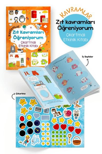 Kavramlar – Zıt Kavramları Öğreniyorum – Çıkartmalı Etkinlik Kitabı - 3 Yaş +-zoom-
