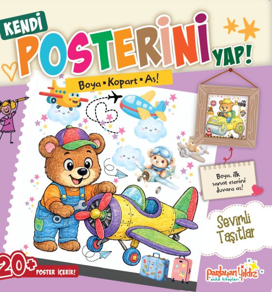 Kendi Posterini Yap! Boya Kopart As! Sevimli Taşıtlar-zoom-