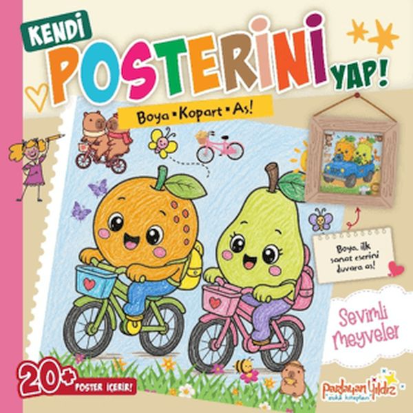 Kendi Posterini Yap! Boya Kopart As! Sevimli Meyveler-zoom-