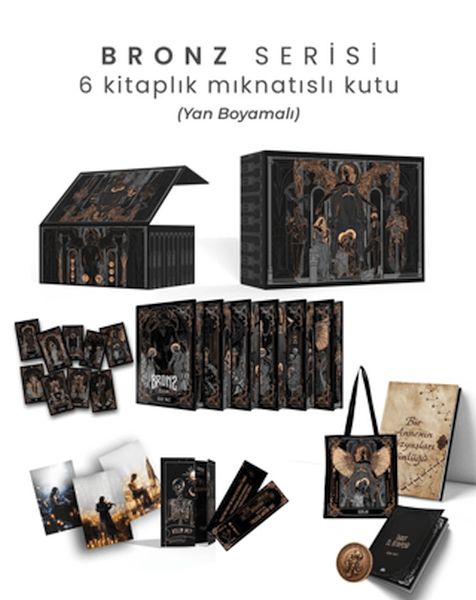 Bronz Serisi 6 Kitaplık Mıknatıslı Kutu - Yan Boyamalı (Ciltli)-zoom-