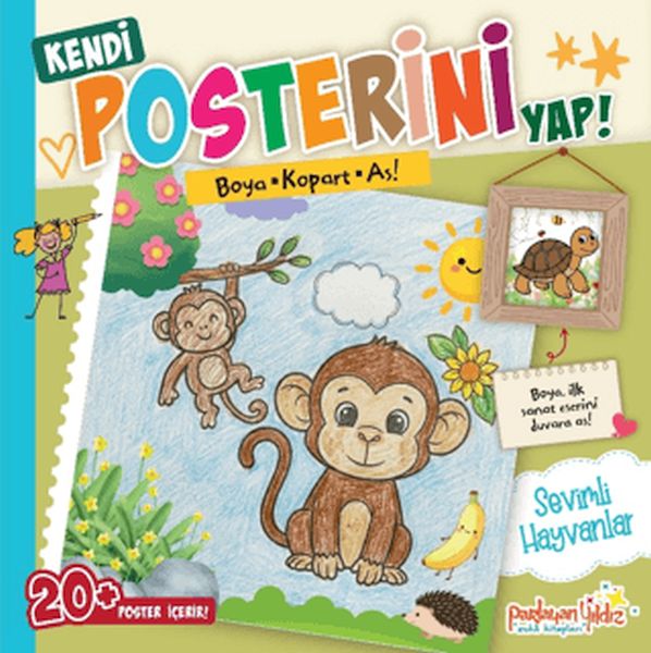 Kendi Posterini Yap! Boya Kopart As! Sevimli Hayvanlar-zoom-