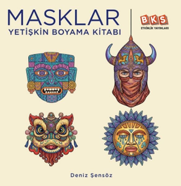 Masklar-Yetişkin Boyama Kitabı--zoom-