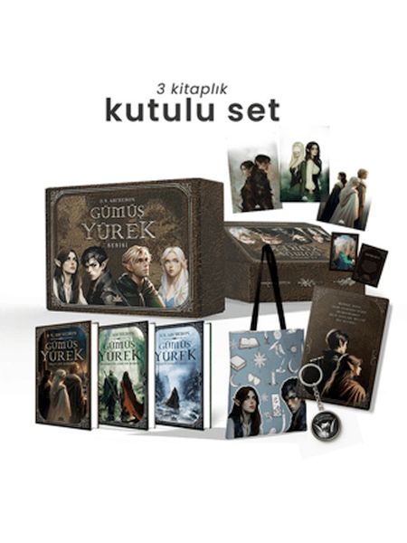 Gümüş Yürek Serisi - Üç Kitaplık Hediyeli Ciltli Kutu-zoom-