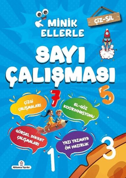 Çiz - Sil Minik Ellerle Sayı Çalışması (Kalem Hediyeli)-zoom-