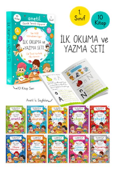 Anetil İlk Okuma ve Yazma Seti – 10 Kitap-zoom-