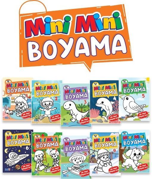 Mini Mini Boyama Kitabı Büyük Boy (10 Çeşit - 50 Kitap)-zoom-