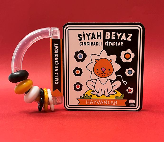 Siyah Beyaz Çıngıraklı Kitaplar Hayvanlar-zoom-