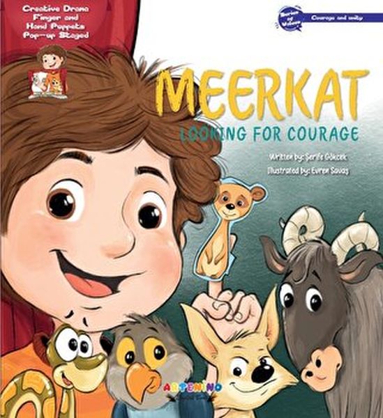 Meerkat Looking For Courage Creative Drama Finger and Hand Puppets Pop-up Staged-zoom-