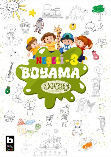 Bilgi Neşeli Boyama 4 + Yaş 3. Kitap-zoom-