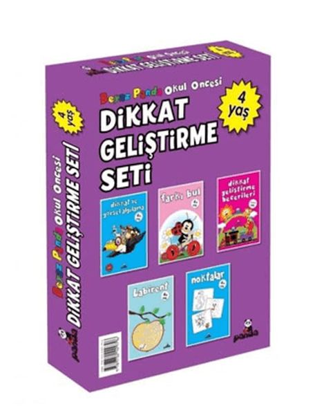 Okul Öncesi 4 Yaş Dikkat Geliştirme Seti (5 Kitap)-zoom-