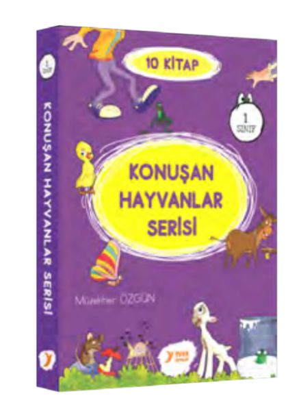 Konuşan Hayvanlar Serisi 1. Sınıf Renkli Heceli 10 Kitap-zoom-