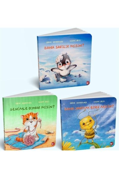 0-3 Yaş Resimli İnteraktif Çocuk Kitapları Set 2 (3 Kitap Takım)-zoom-