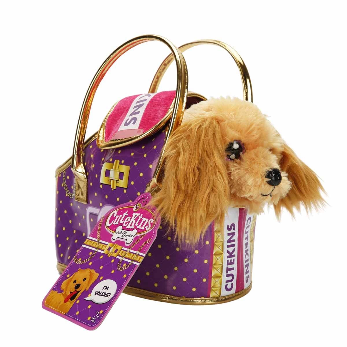 Cutekins Plush Dog with Carrying Bag