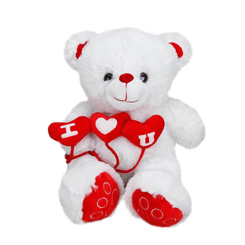 Plush Bear with 3 Hearts 38 cm.-zoom-