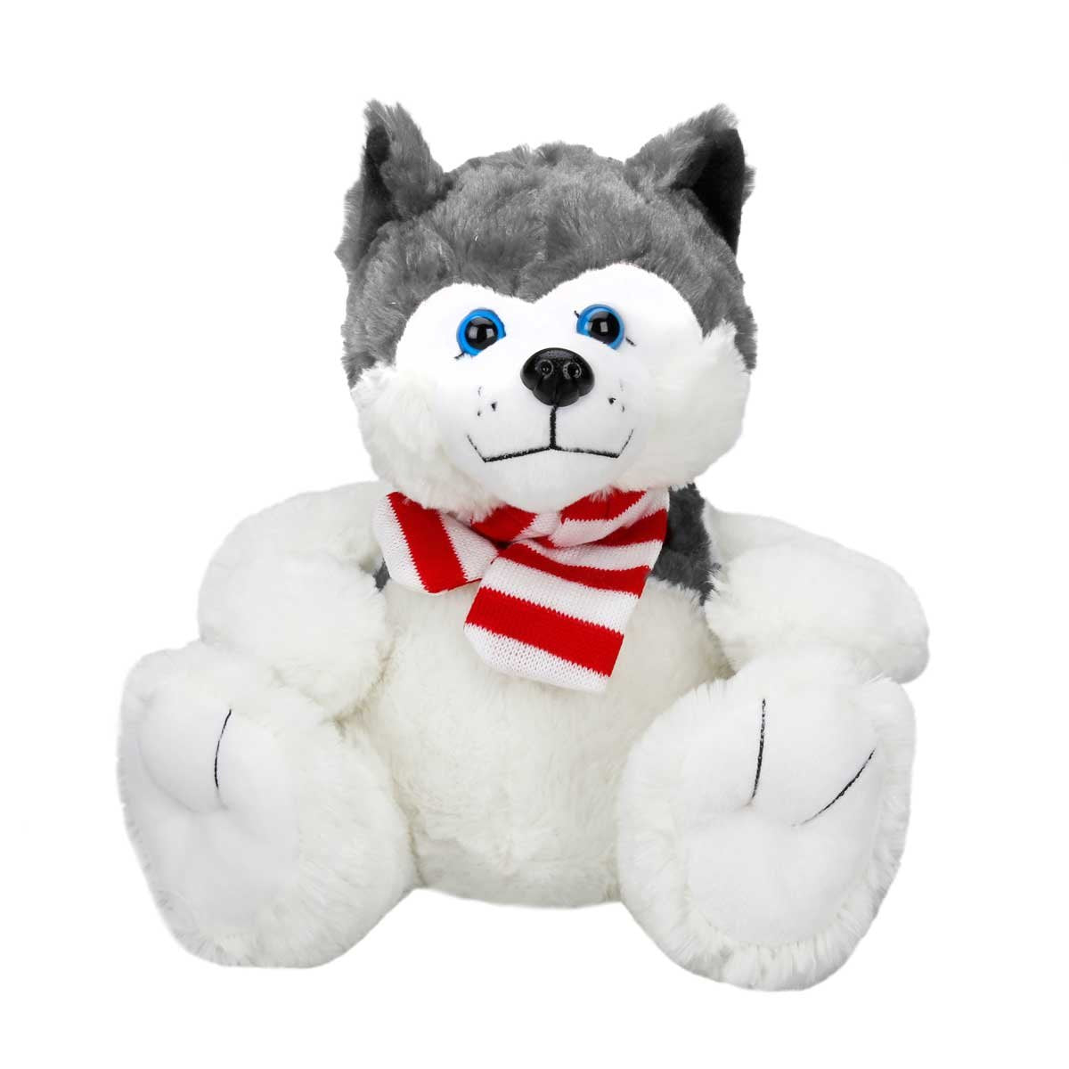 Sunman Sitting Husky Plush Dog with Scarf 30 cm-zoom-2