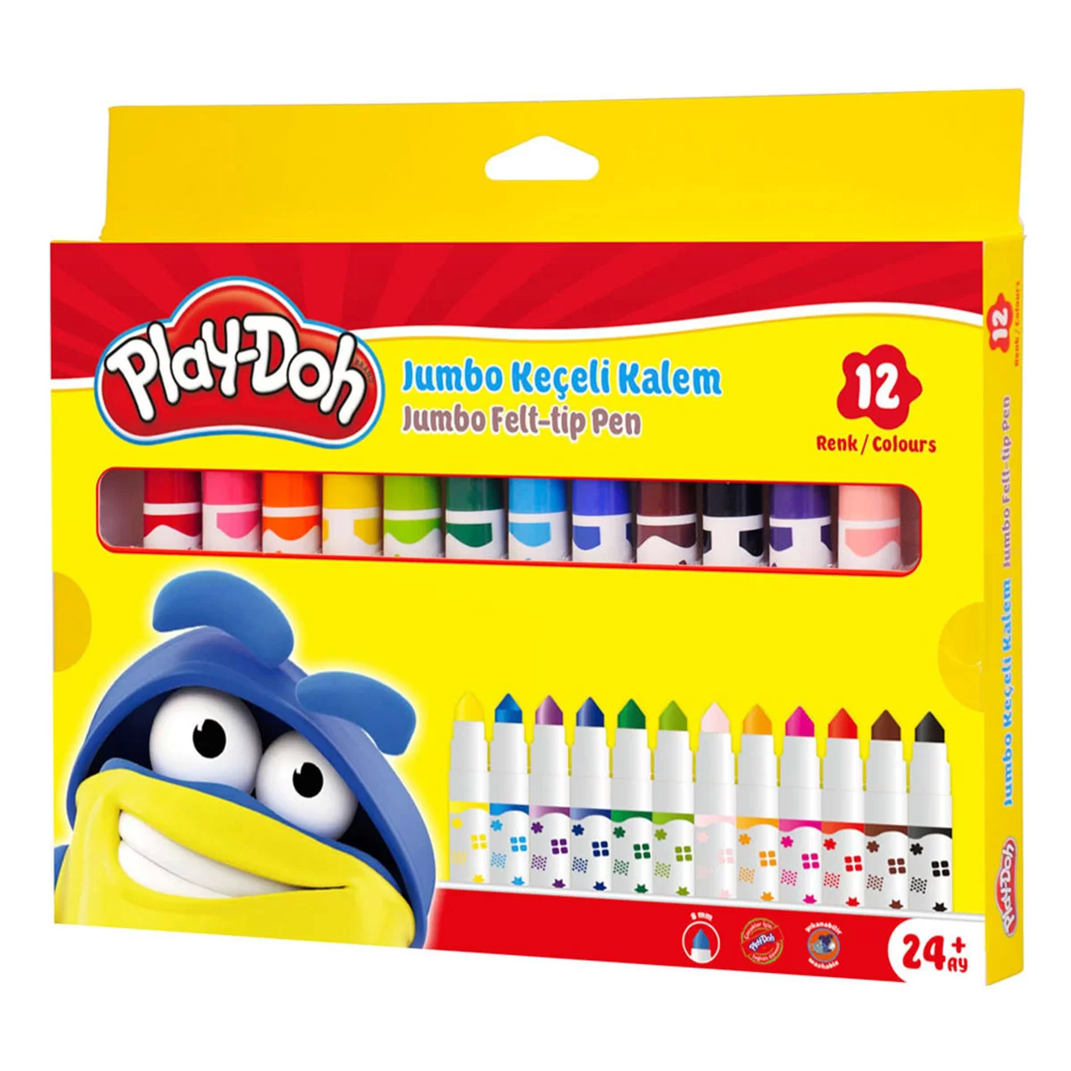 Play-Doh Jumbo Felt Tip Pen Cardboard 12 Colors 8 mm-zoom-1