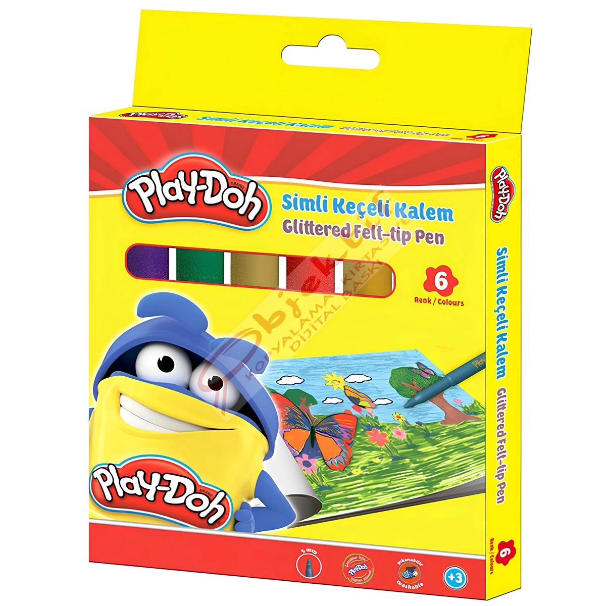 Play-Doh 6 Color Glitter Felt Tip Pen KE015